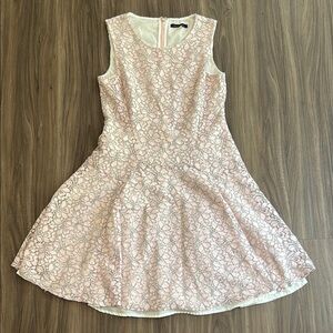Pink Sleeveless Lace Dress